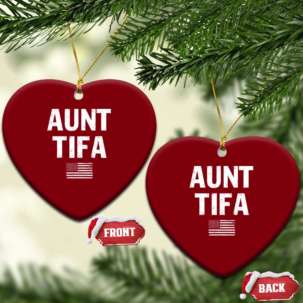 Funny Aunt Tifa Ceramic Ornament Political Satire Vintage American Flag TS11 Print Your Wear
