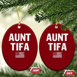 Funny Aunt Tifa Ceramic Ornament Political Satire Vintage American Flag TS11 Print Your Wear
