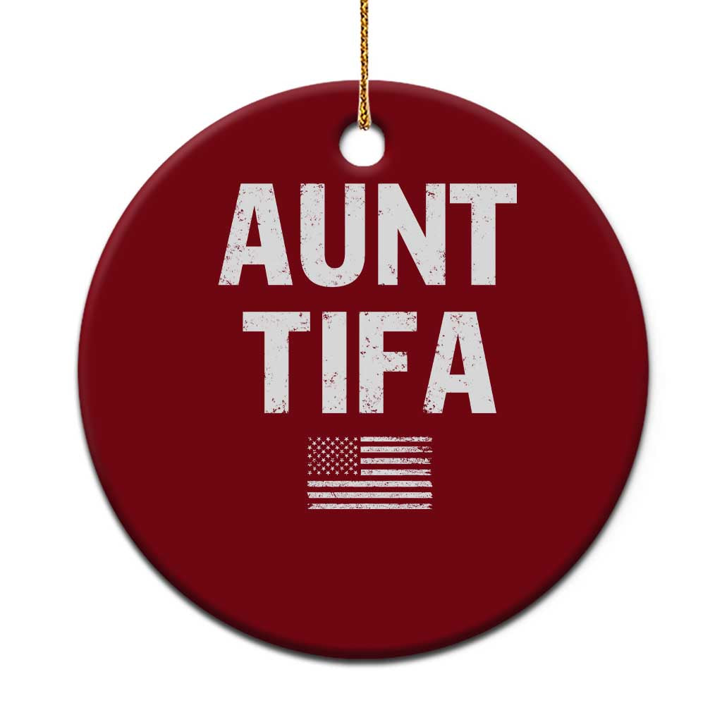 Funny Aunt Tifa Ceramic Ornament Political Satire Vintage American Flag TS11 1pc Red Print Your Wear