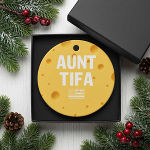 Funny Aunt Tifa Ceramic Ornament Political Satire Vintage American Flag TS11 1pc Yellow Cheese Print Your Wear