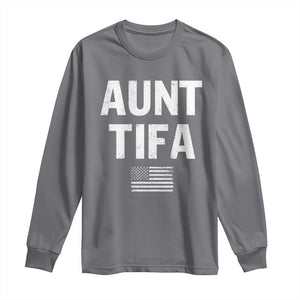 Funny Aunt Tifa Long Sleeve Shirt Political Satire Vintage American Flag TS11 Charcoal Print Your Wear