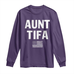 Funny Aunt Tifa Long Sleeve Shirt Political Satire Vintage American Flag TS11 Purple Print Your Wear