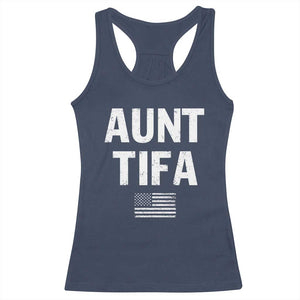 Funny Aunt Tifa Racerback Tank Top Political Satire Vintage American Flag TS11 Navy Print Your Wear