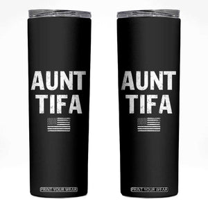 Funny Aunt Tifa Skinny Tumbler Political Satire Vintage American Flag TS11 Black Print Your Wear