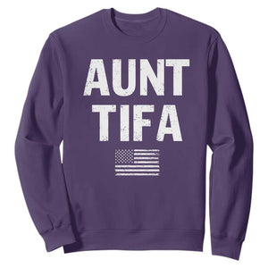 Funny Aunt Tifa Sweatshirt Political Satire Vintage American Flag TS11 Purple Print Your Wear