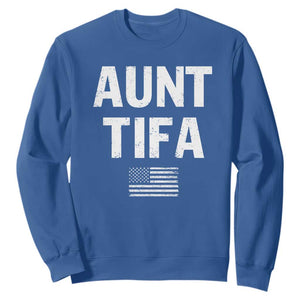 Funny Aunt Tifa Sweatshirt Political Satire Vintage American Flag TS11 Royal Blue Print Your Wear
