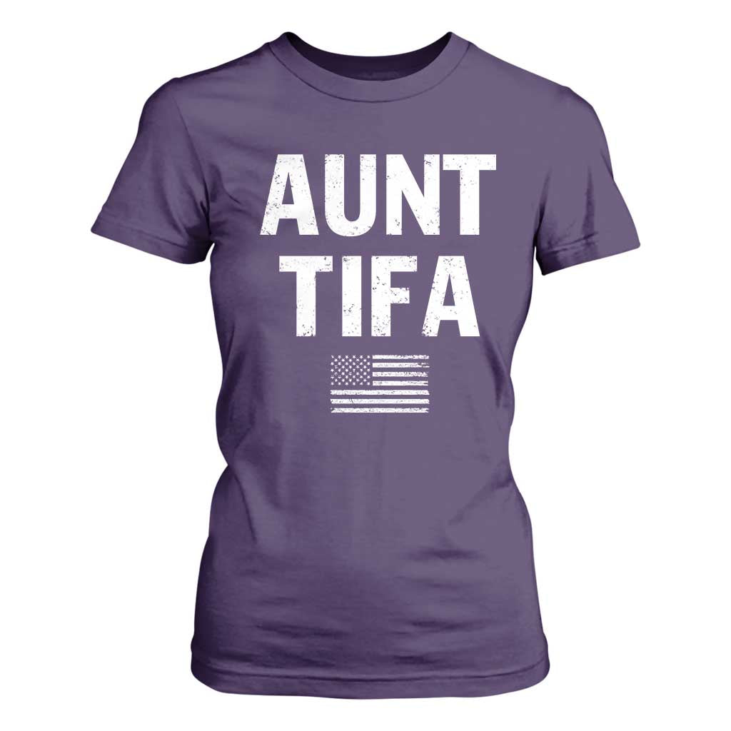 Funny Aunt Tifa T Shirt For Women Political Satire Vintage American Flag TS11 Purple Print Your Wear