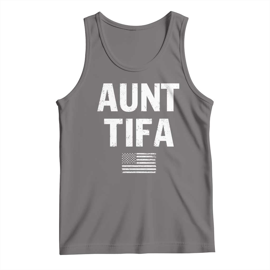 Funny Aunt Tifa Tank Top Political Satire Vintage American Flag TS11 Deep Heather Print Your Wear