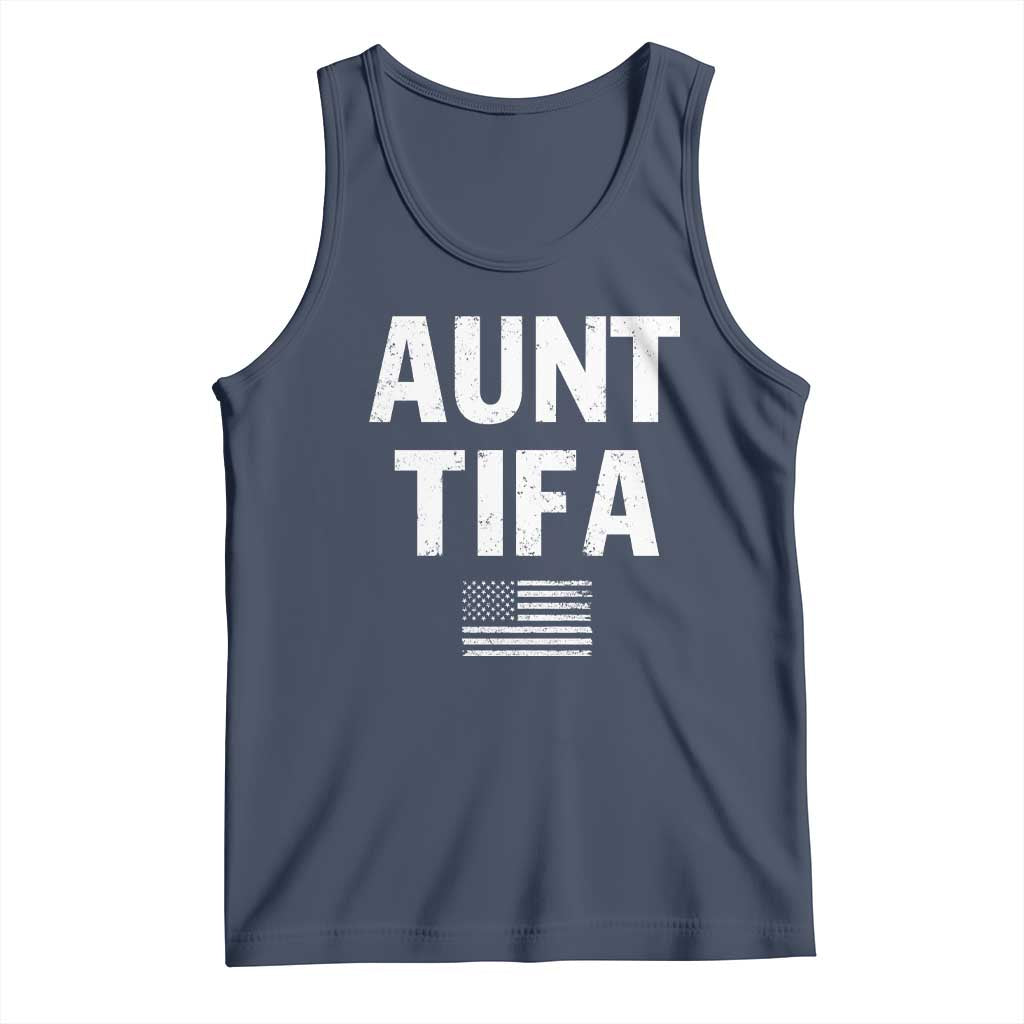 Funny Aunt Tifa Tank Top Political Satire Vintage American Flag TS11 Navy Print Your Wear
