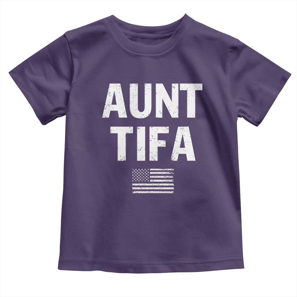 Funny Aunt Tifa Toddler T Shirt Political Satire Vintage American Flag TS11 Purple Print Your Wear