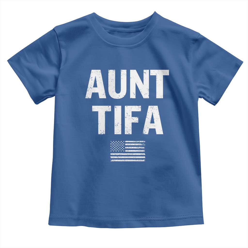 Funny Aunt Tifa Toddler T Shirt Political Satire Vintage American Flag TS11 Royal Blue Print Your Wear