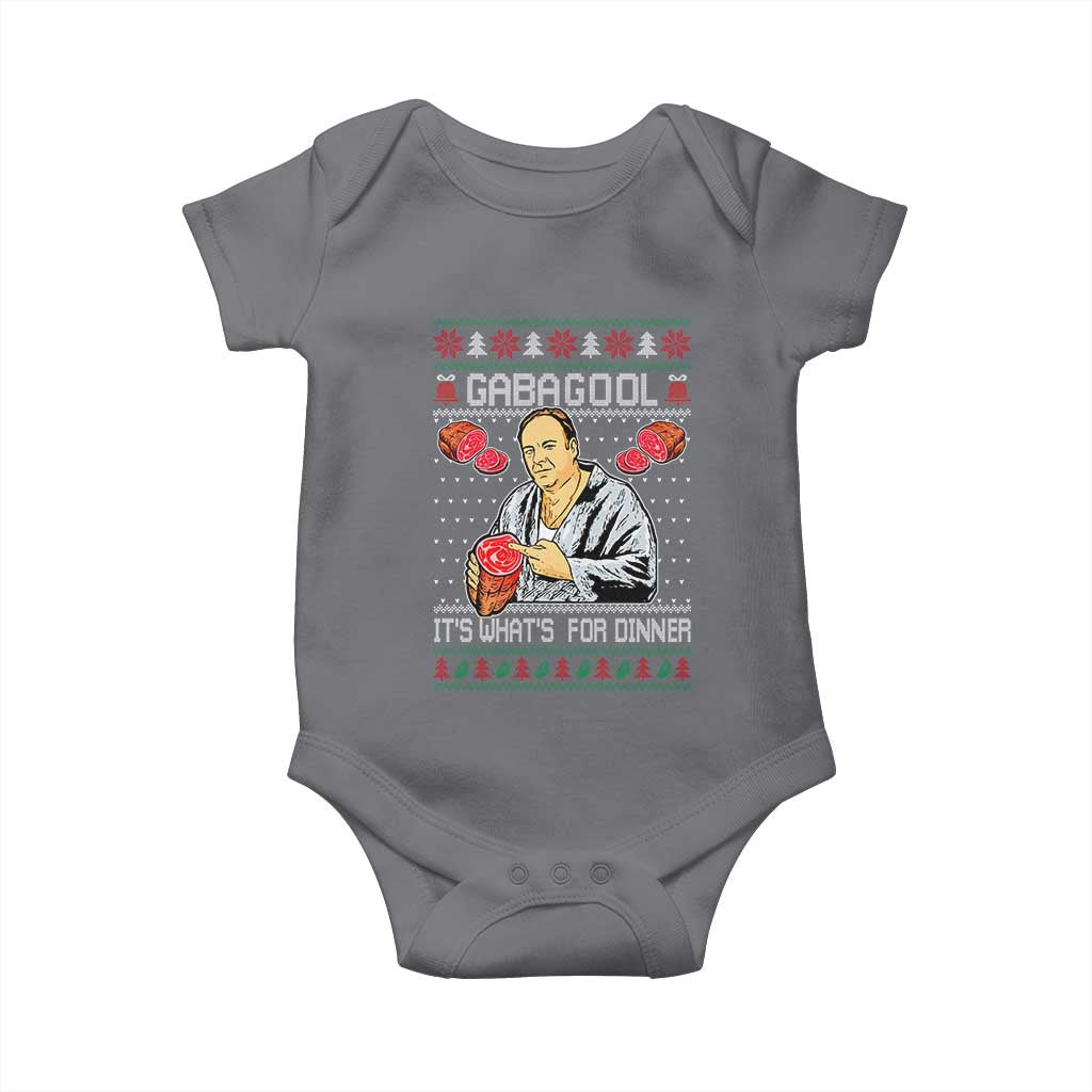 Funny Christmas Mafia Baby Onesie Gabagool It Is Whats For Dinner Gangster Movie TS11 Charcoal Print Your Wear