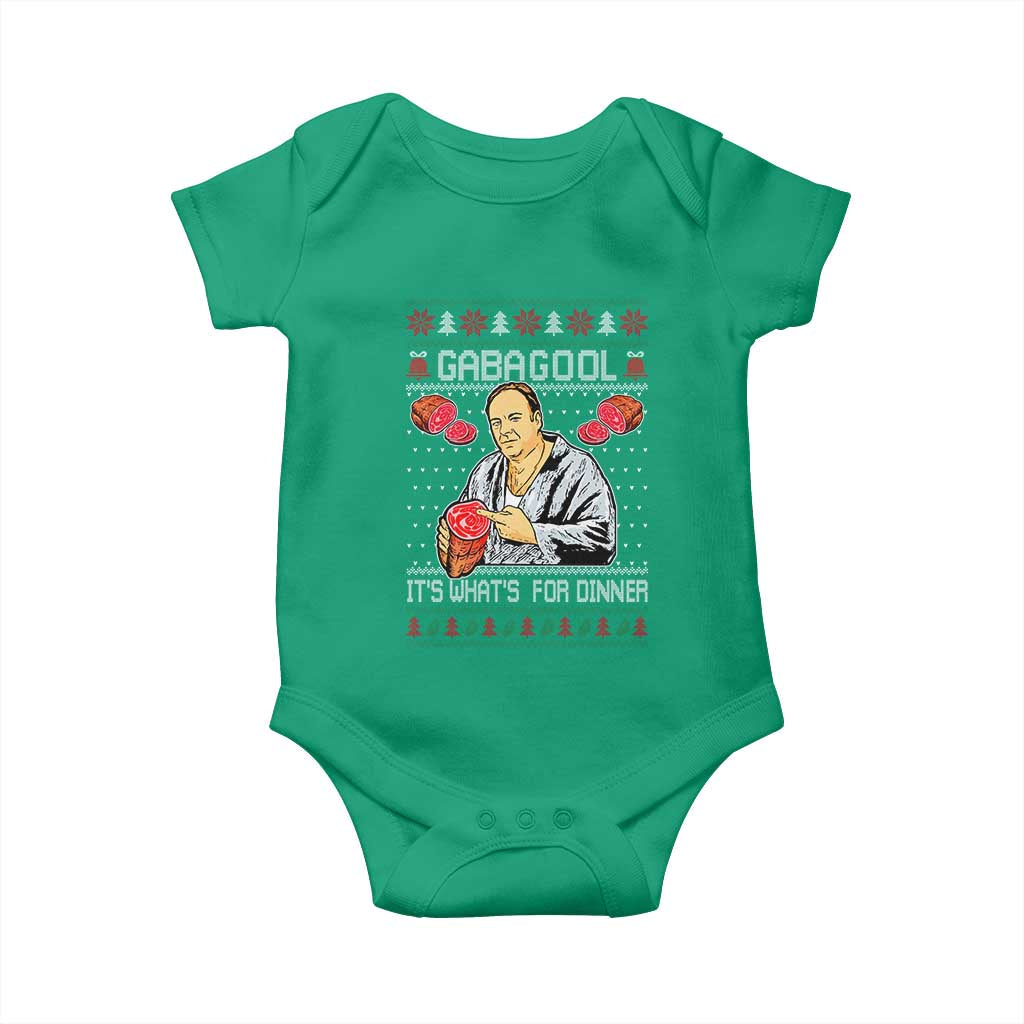 Funny Christmas Mafia Baby Onesie Gabagool It Is Whats For Dinner Gangster Movie TS11 Irish Green Print Your Wear