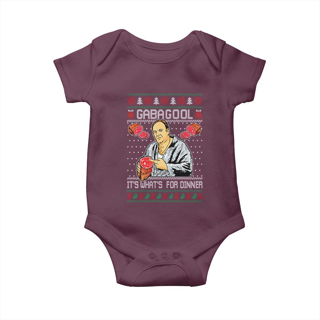 Funny Christmas Mafia Baby Onesie Gabagool It Is Whats For Dinner Gangster Movie TS11 Maroon Print Your Wear