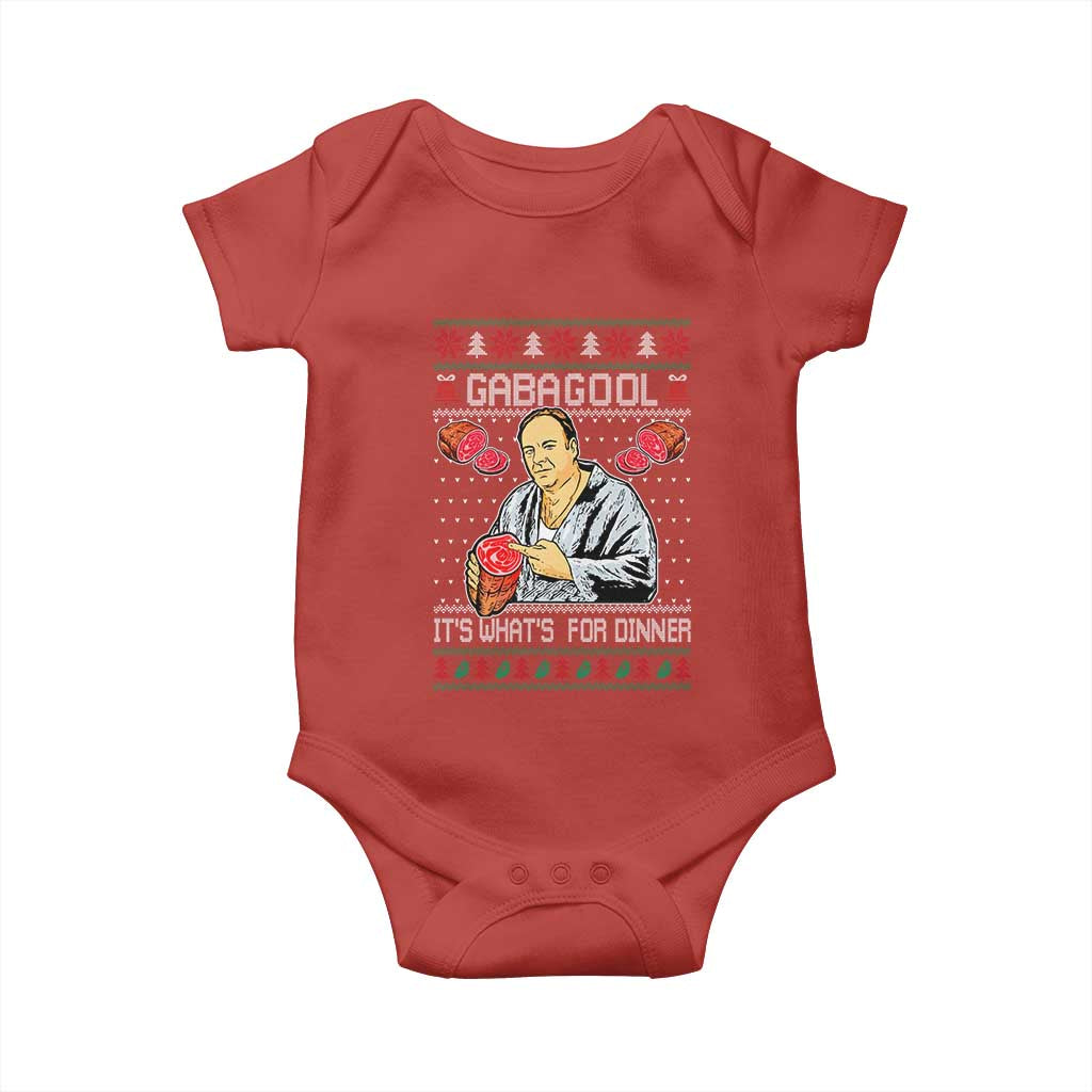 Funny Christmas Mafia Baby Onesie Gabagool It Is Whats For Dinner Gangster Movie TS11 Red Print Your Wear