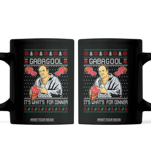 Funny Christmas Mafia Coffee Mug Gabagool It Is Whats For Dinner Gangster Movie TS11 Black Print Your Wear