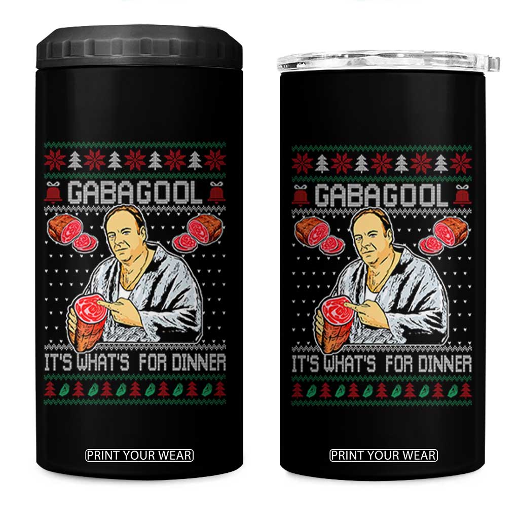 Funny Christmas Mafia 4 in 1 Can Cooler Tumbler Gabagool It Is Whats For Dinner Gangster Movie TS11 One Size: 16 oz Black Print Your Wear