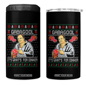 Funny Christmas Mafia 4 in 1 Can Cooler Tumbler Gabagool It Is Whats For Dinner Gangster Movie TS11 One Size: 16 oz Black Print Your Wear