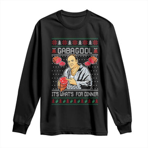 Funny Christmas Mafia Long Sleeve Shirt Gabagool It Is Whats For Dinner Gangster Movie TS11 Black Print Your Wear