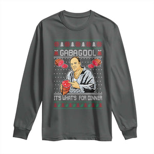 Funny Christmas Mafia Long Sleeve Shirt Gabagool It Is Whats For Dinner Gangster Movie TS11 Dark Heather Print Your Wear