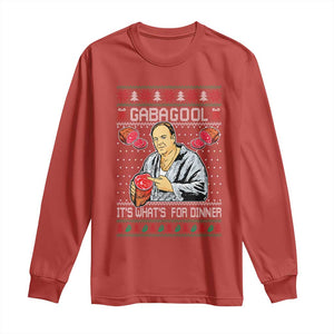 Funny Christmas Mafia Long Sleeve Shirt Gabagool It Is Whats For Dinner Gangster Movie TS11 Red Print Your Wear