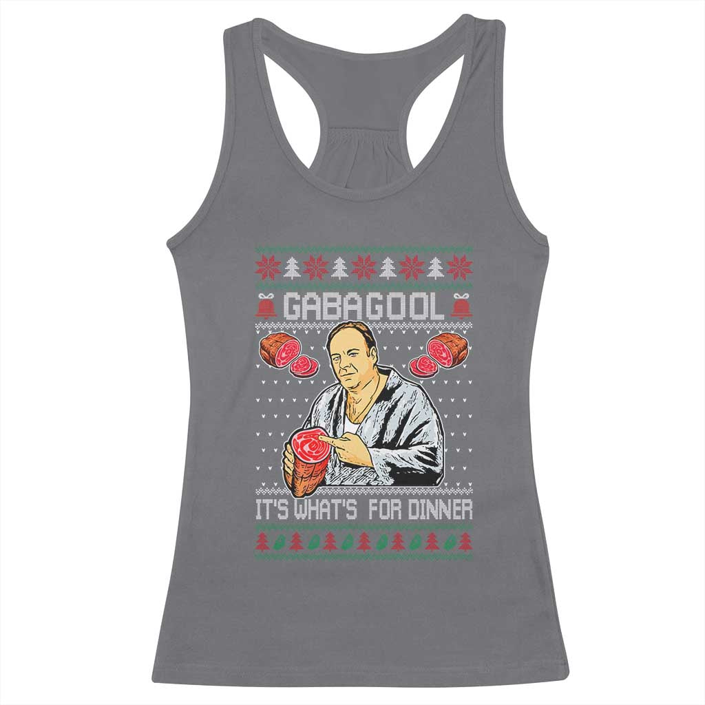 Funny Christmas Mafia Racerback Tank Top Gabagool It Is Whats For Dinner Gangster Movie TS11 Charcoal Print Your Wear