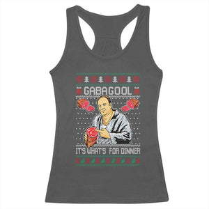 Funny Christmas Mafia Racerback Tank Top Gabagool It Is Whats For Dinner Gangster Movie TS11 Dark Heather Print Your Wear