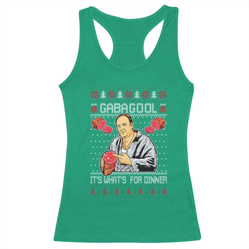 Funny Christmas Mafia Racerback Tank Top Gabagool It Is Whats For Dinner Gangster Movie TS11 Irish Green Print Your Wear