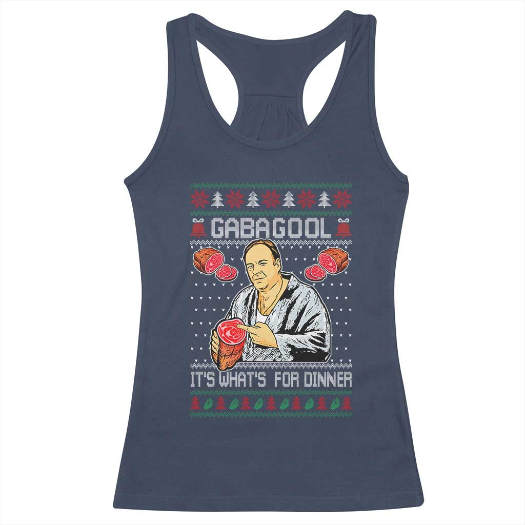 Funny Christmas Mafia Racerback Tank Top Gabagool It Is Whats For Dinner Gangster Movie TS11 Navy Print Your Wear