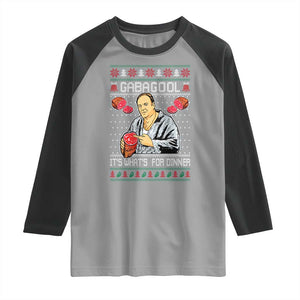 Funny Christmas Mafia Raglan Shirt Gabagool It Is Whats For Dinner Gangster Movie TS11 Sport Gray Black Print Your Wear