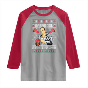 Funny Christmas Mafia Raglan Shirt Gabagool It Is Whats For Dinner Gangster Movie TS11 Sport Gray Red Print Your Wear