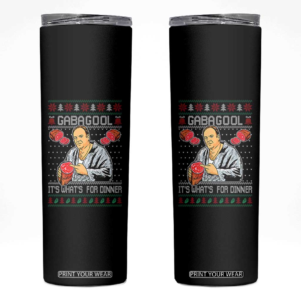Funny Christmas Mafia Skinny Tumbler Gabagool It Is Whats For Dinner Gangster Movie TS11 Black Print Your Wear