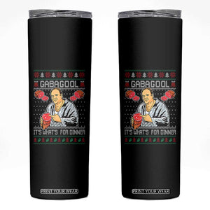 Funny Christmas Mafia Skinny Tumbler Gabagool It Is Whats For Dinner Gangster Movie TS11 Black Print Your Wear