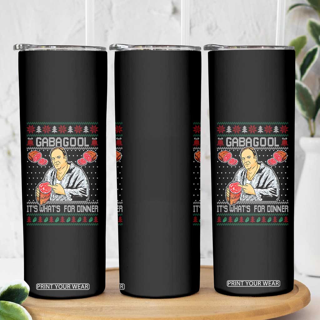 Funny Christmas Mafia Skinny Tumbler Gabagool It Is Whats For Dinner Gangster Movie TS11 Print Your Wear