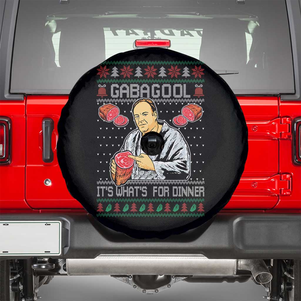 Funny Christmas Mafia Spare Tire Cover Gabagool It Is Whats For Dinner Gangster Movie TS11 Black Print Your Wear