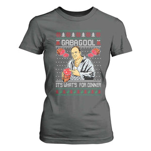 Funny Christmas Mafia T Shirt For Women Gabagool It Is Whats For Dinner Gangster Movie TS11 Dark Heather Print Your Wear