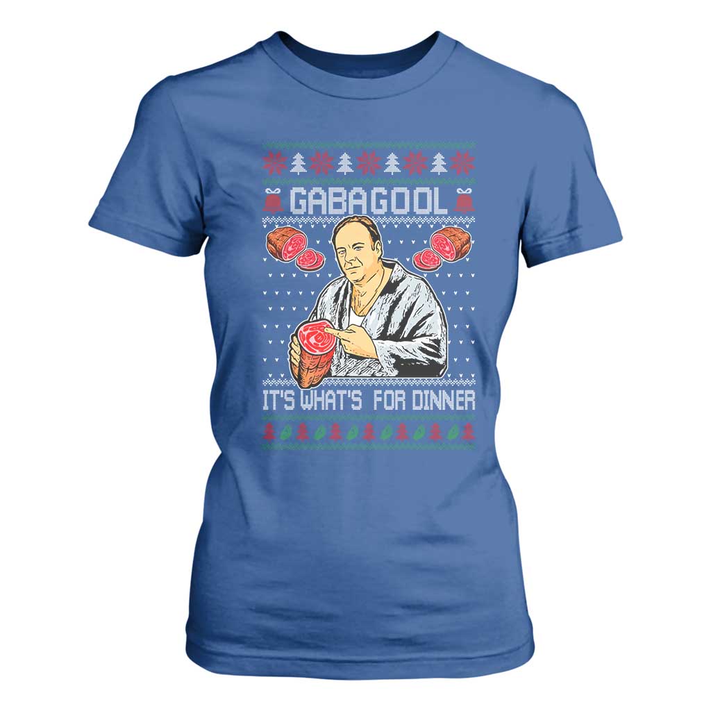 Funny Christmas Mafia T Shirt For Women Gabagool It Is Whats For Dinner Gangster Movie TS11 Royal Blue Print Your Wear