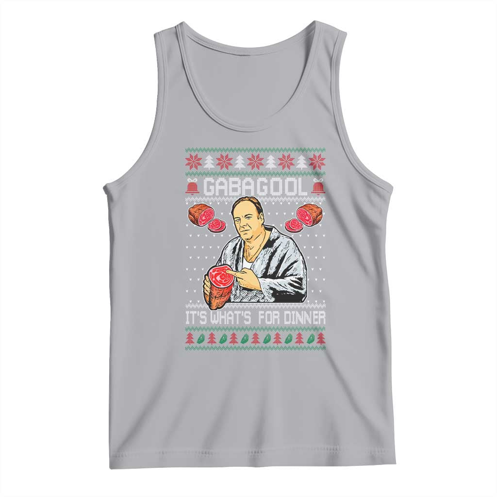 Funny Christmas Mafia Tank Top Gabagool It Is Whats For Dinner Gangster Movie TS11 Athletic Heather Print Your Wear