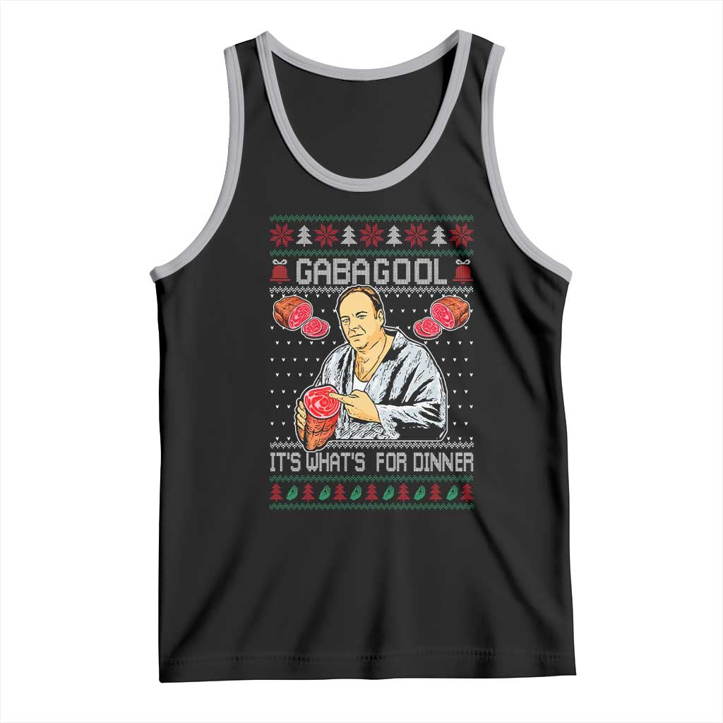 Funny Christmas Mafia Tank Top Gabagool It Is Whats For Dinner Gangster Movie TS11 Black Athletic Heather Print Your Wear