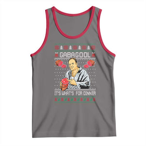 Funny Christmas Mafia Tank Top Gabagool It Is Whats For Dinner Gangster Movie TS11 Deep Heather Red Print Your Wear