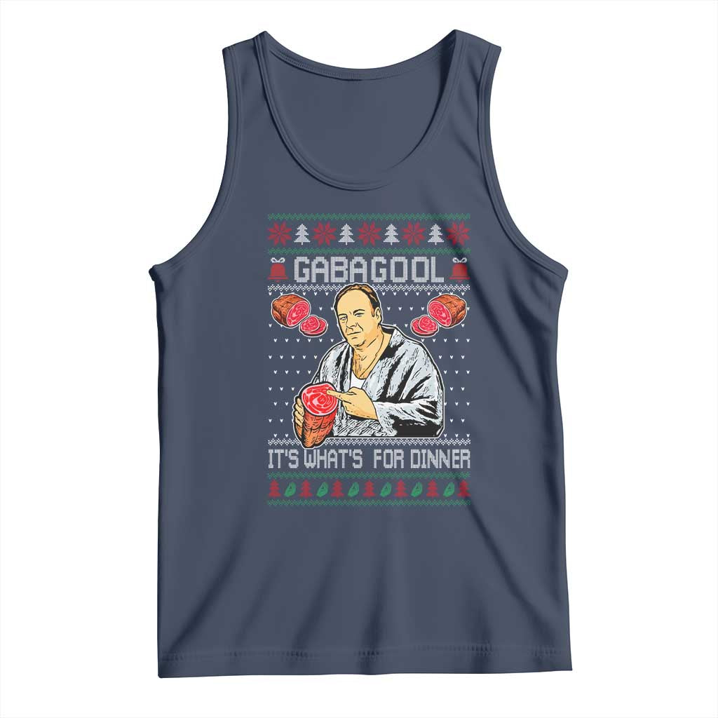 Funny Christmas Mafia Tank Top Gabagool It Is Whats For Dinner Gangster Movie TS11 Navy Print Your Wear