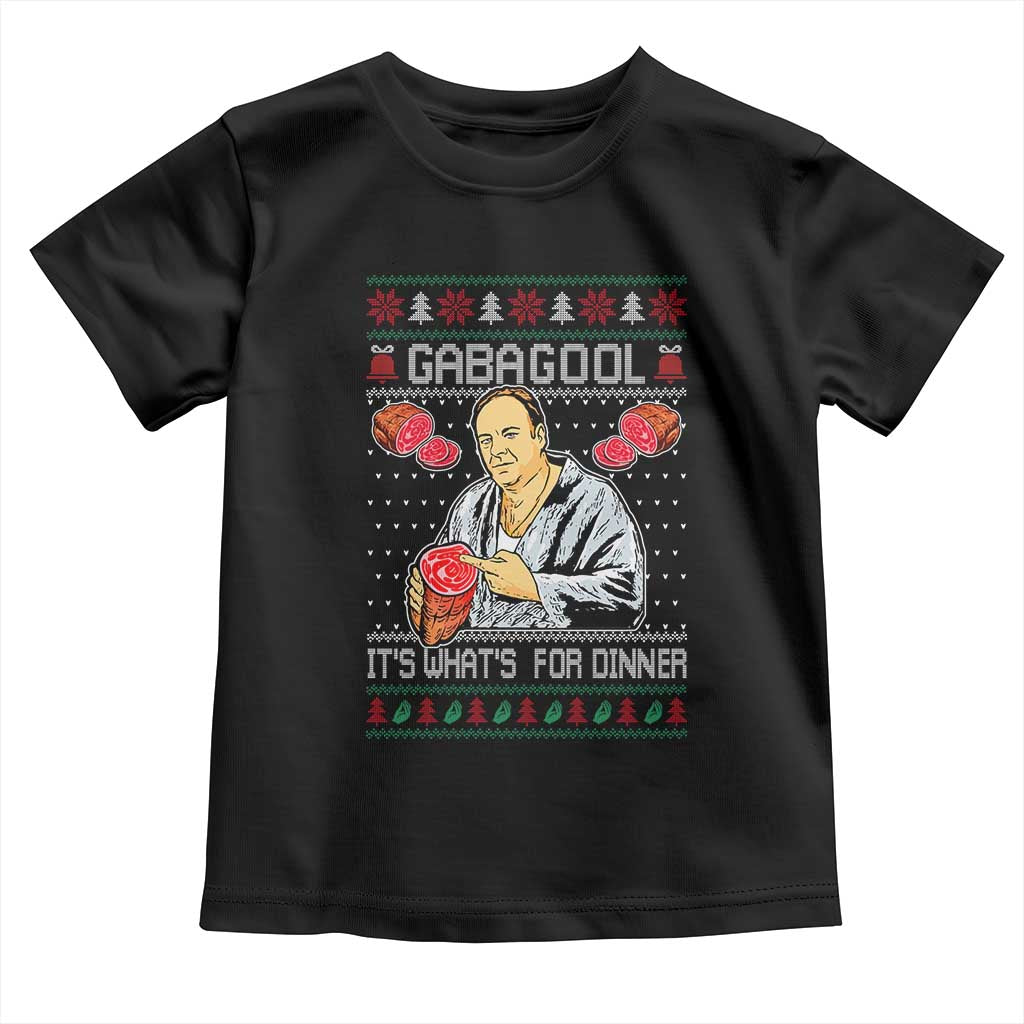 Funny Christmas Mafia Toddler T Shirt Gabagool It Is Whats For Dinner Gangster Movie TS11 Black Print Your Wear
