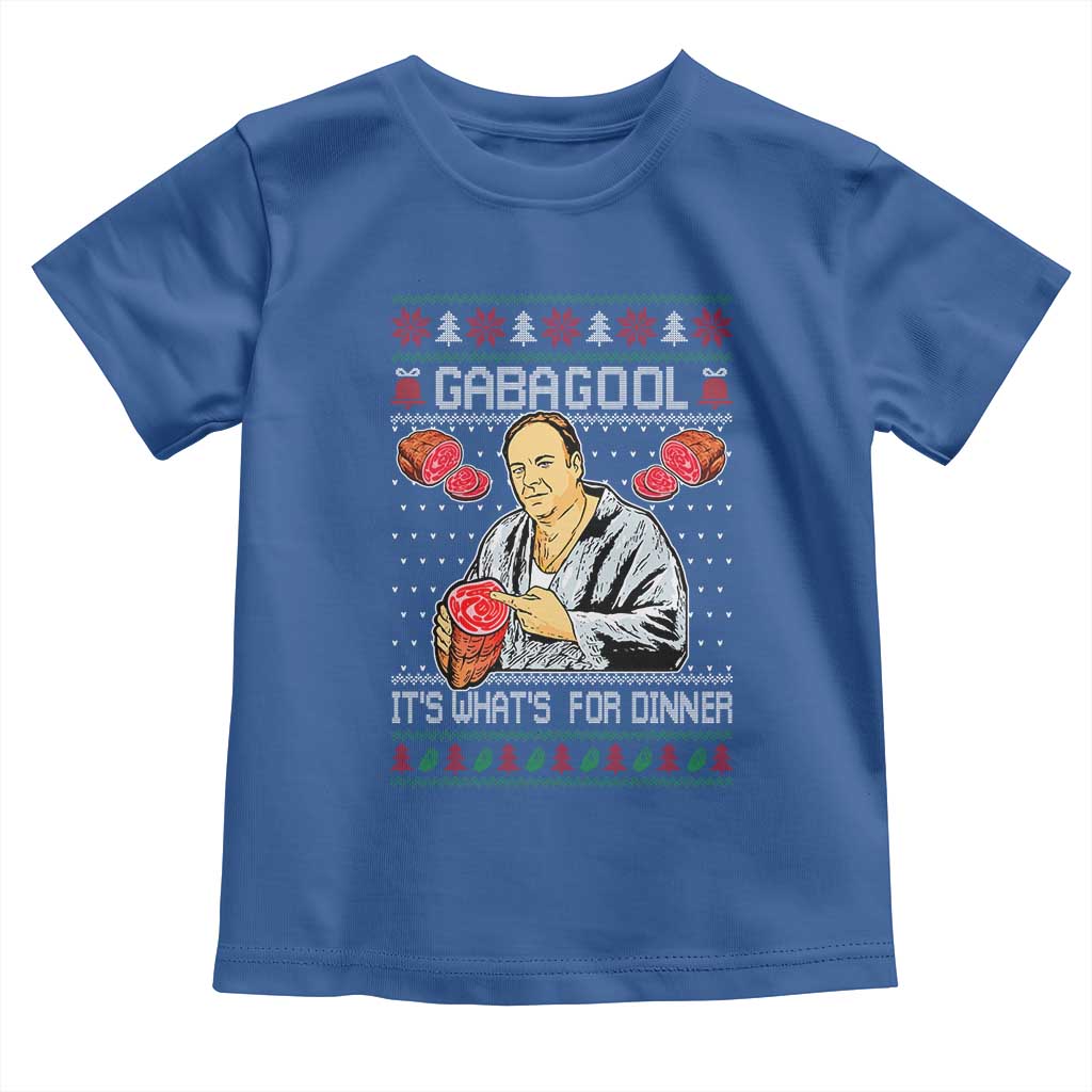 Funny Christmas Mafia Toddler T Shirt Gabagool It Is Whats For Dinner Gangster Movie TS11 Royal Blue Print Your Wear