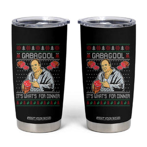 Funny Christmas Mafia Tumbler Cup Gabagool It Is Whats For Dinner Gangster Movie TS11 Black Print Your Wear