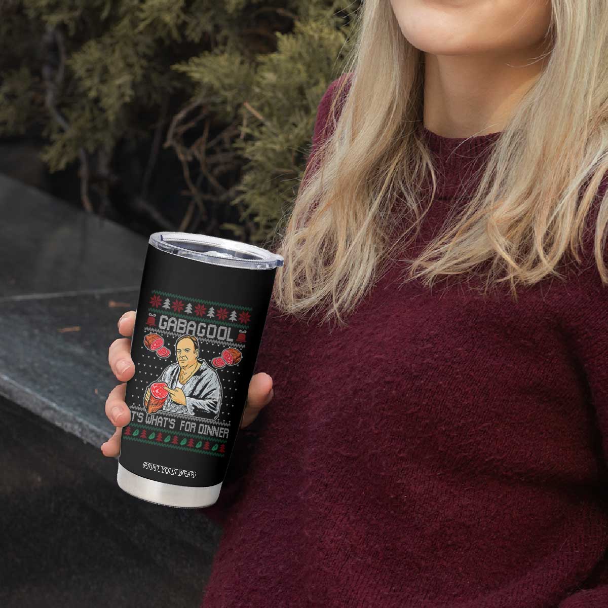 Funny Christmas Mafia Tumbler Cup Gabagool It Is Whats For Dinner Gangster Movie TS11 Print Your Wear