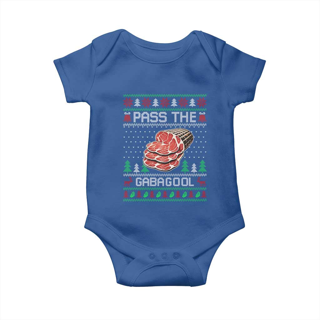 Funny Pass The Gabagool Christmas Baby Onesie Italian Food TS11 Royal Blue Print Your Wear