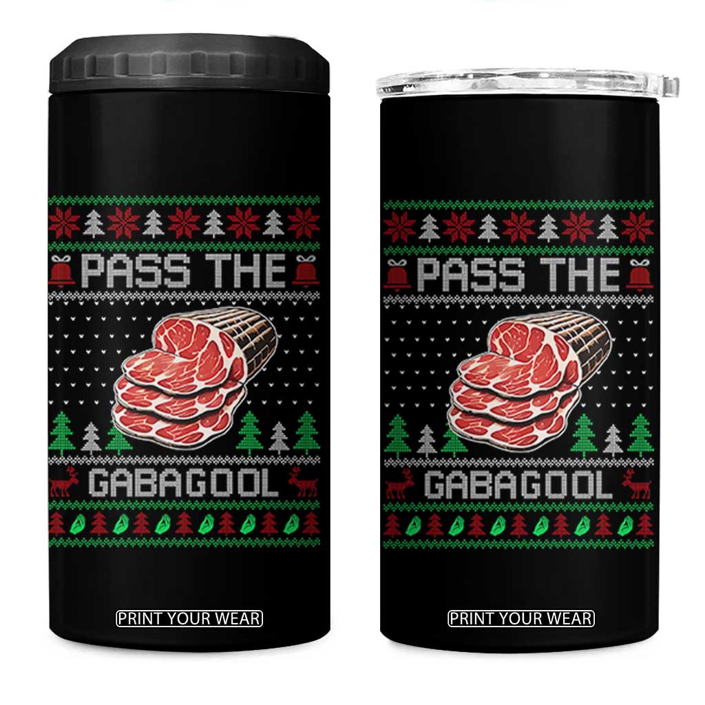 Funny Pass The Gabagool Christmas 4 in 1 Can Cooler Tumbler Italian Food TS11 One Size: 16 oz Black Print Your Wear