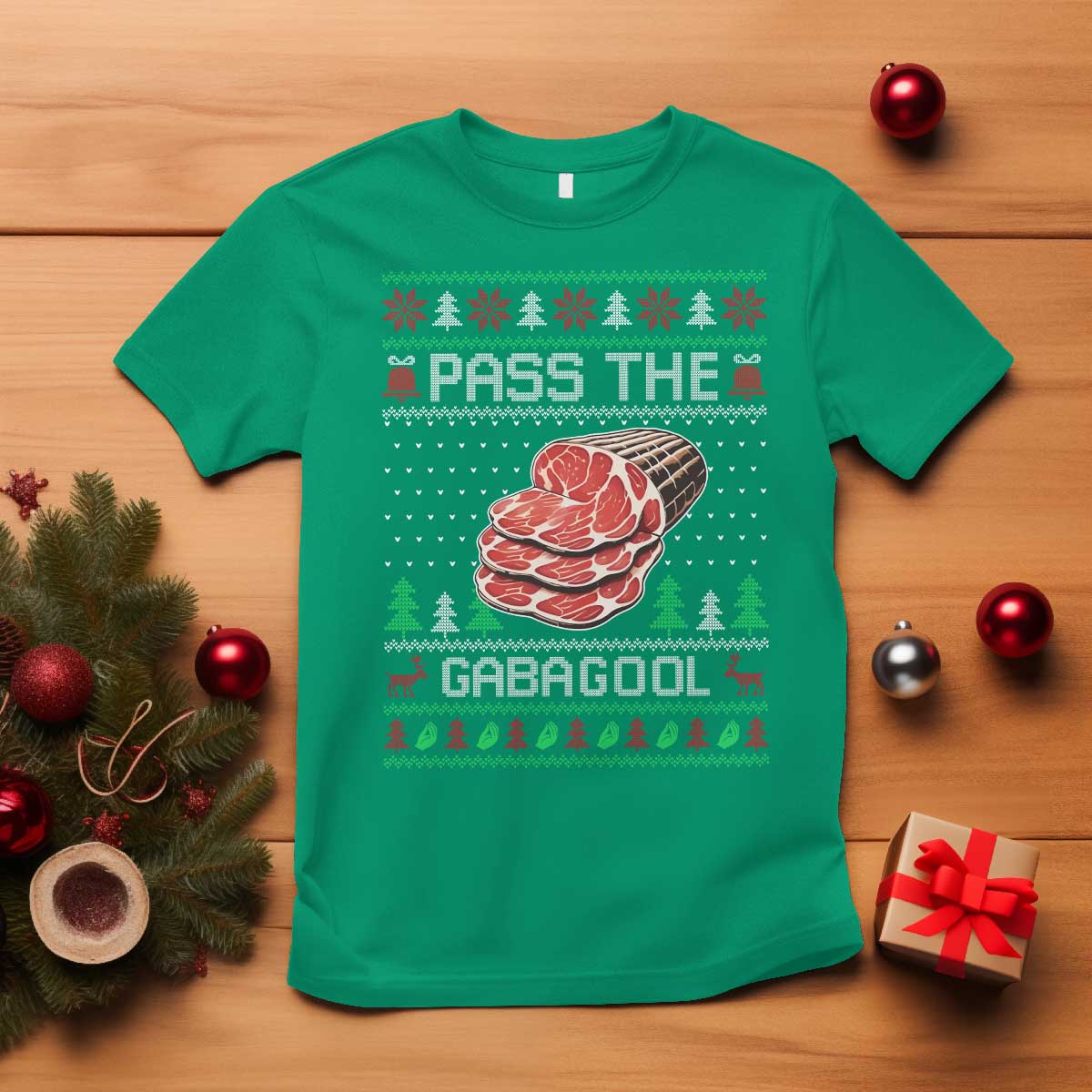 Funny Pass The Gabagool Christmas T Shirt Italian Food TS11 Irish Green Print Your Wear
