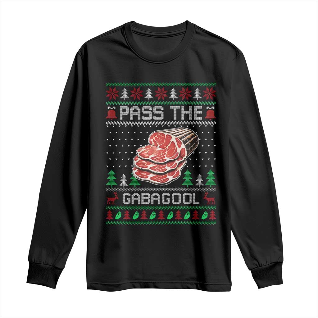 Funny Pass The Gabagool Christmas Long Sleeve Shirt Italian Food TS11 Black Print Your Wear