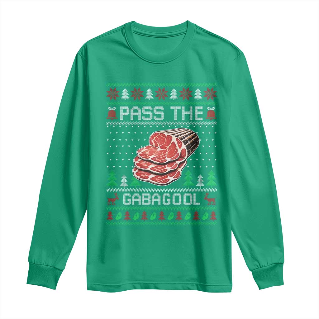 Funny Pass The Gabagool Christmas Long Sleeve Shirt Italian Food TS11 Irish Green Print Your Wear